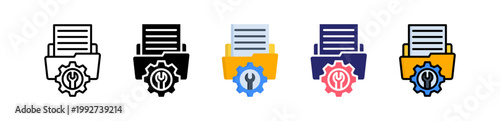 File Repair Multiple Style Icon Set Collection. 