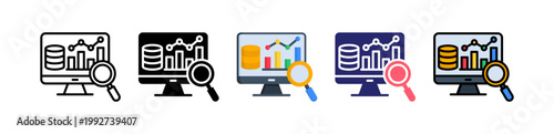 Data Analyzer Multiple Style Icon Set Collection. 