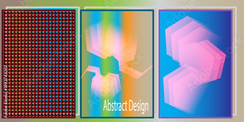 Abstract triptych a vibrant exploration of color and form in three distinct panels