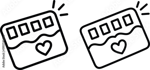 Two loyalty or credit cards with heart symbol and chip slots representing customer love rewards program or secure payment with special offers vector