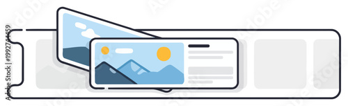 Banner design template showing image preview layout for web interface concept vector