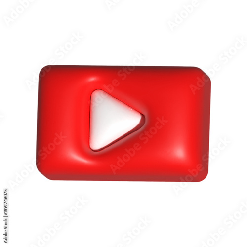 Vibrant 3D multimedia play button icon representing online video content and digital media streaming applications on the internet