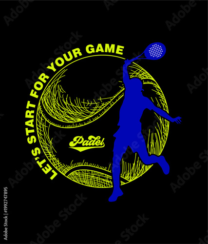 Padel, Lets's start for your game design sport vector illustration