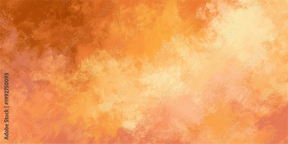 Fototapeta premium Abstract Warm Orange and Yellow Textured Vector Background with Artistic Brush Strokes