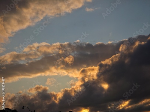 Warm Sunset Clouds with Soft Golden Light