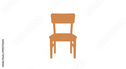 Simple illustration of a wooden chair with a backrest and square seat