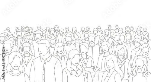 A large group of people standing together in a crowd.