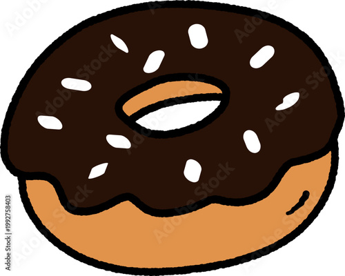 Chocolate Donut with Sprinkles Vector dessert