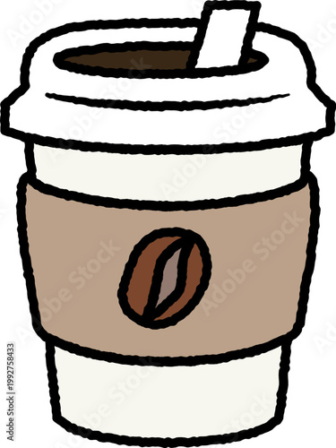 hand drawn vector illustration of a cup of coffee