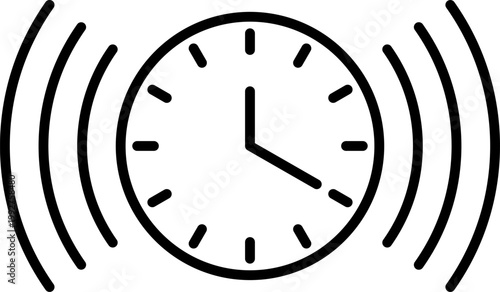 Alarm Clock Ringing Outline Icon