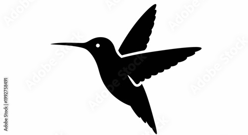 Hummingbird flying with outstretched wings vector logo template illustration for brand identity.