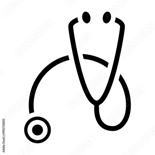 Stethoscope Vector Glyph Icon Design