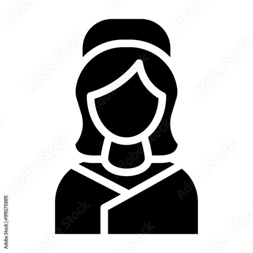 Head Nurse Vector Glyph Icon Design