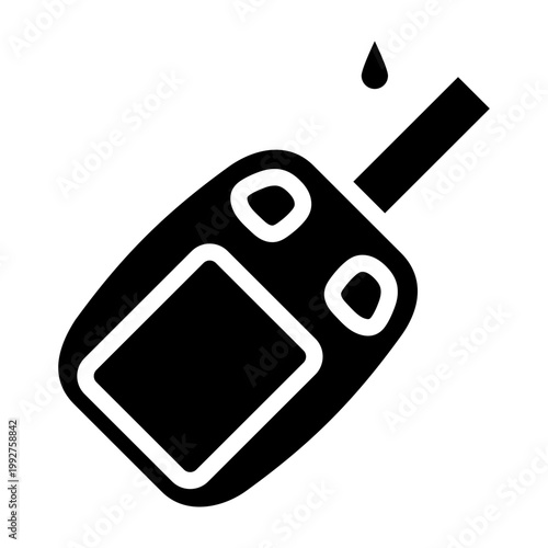 Glucose Meter Vector Glyph Icon Design
