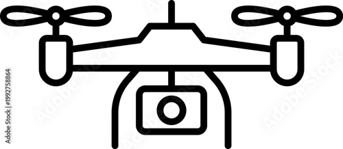 Flying Camera Drone Technology Outline Icon