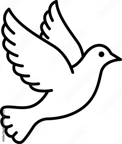 Flying Peace Dove Bird Outline Icon