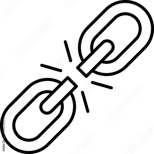 Broken Chain Link Freedom Outline Icon