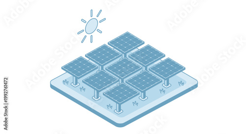 Solar Panel Array Generating Clean Energy from Sunlight.