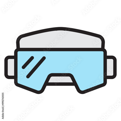 Virtual Reality Headset Vector Filled Icon Design