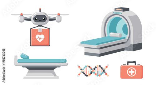 Healthcare equipment and medical devices montage.