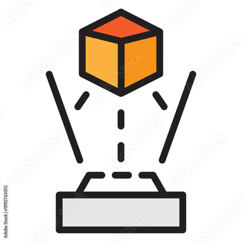 Hologram Projection Vector Filled Icon Design
