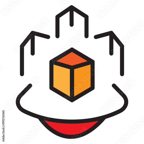 Metaverse City Vector Filled Icon Design