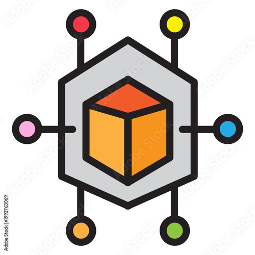 Digital Twin Vector Filled Icon Design