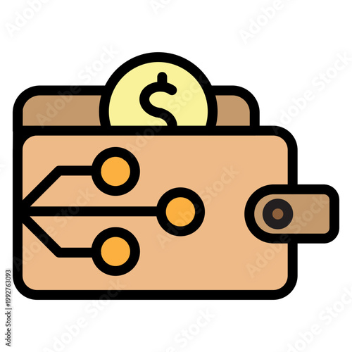 Crypto Wallet Vector Filled Icon Design