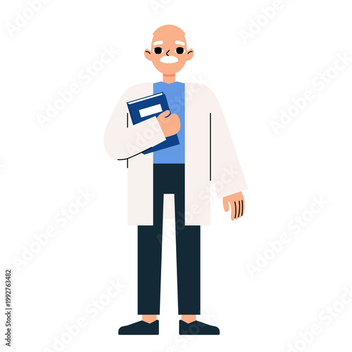 Scientist Presenter Character Illustration