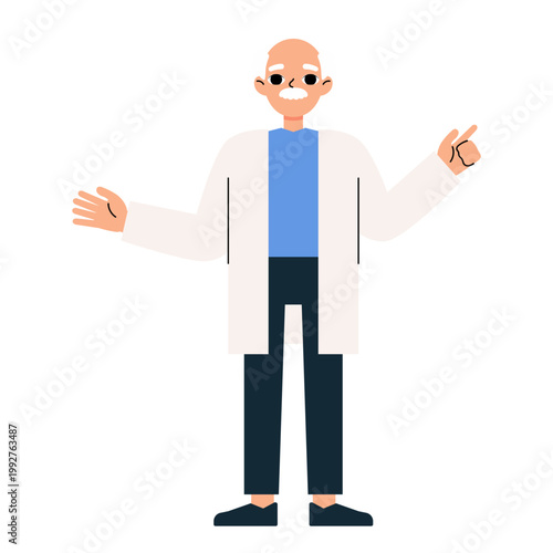 Scientist Presenter Character Illustration