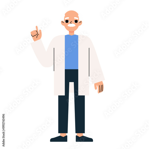 Scientist Presenter Character Illustration