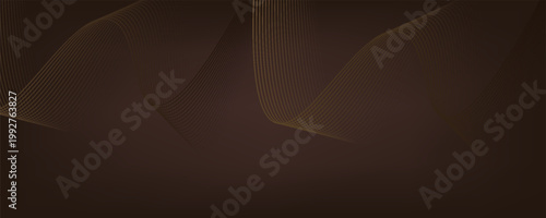 Abstract glowing wave lines on a brown background. Dynamic wave pattern. Abstract background with flowing particles. Business  vector illustration.