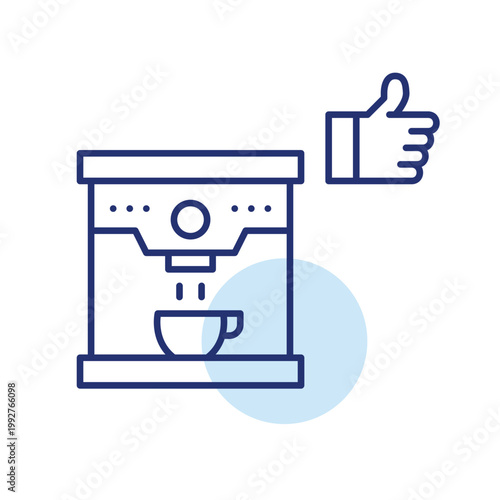 Coffee machine and like. Favorite brews. Pixel perfect, editable stroke vector icon