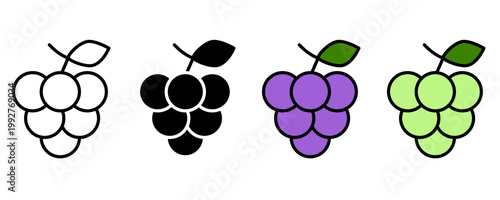 Grape icon on white background.