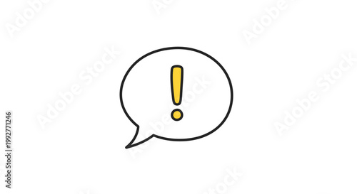 Exclamation Mark in Speech Bubble.