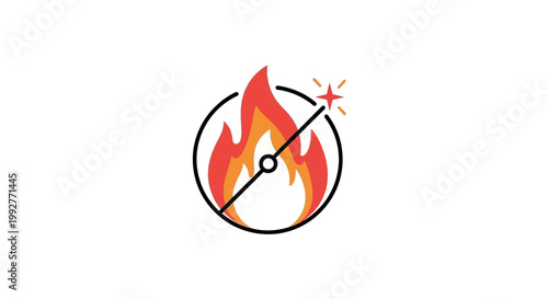 Flame Icon with Spark.