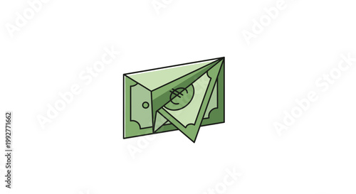 Folded US Dollar Bill.