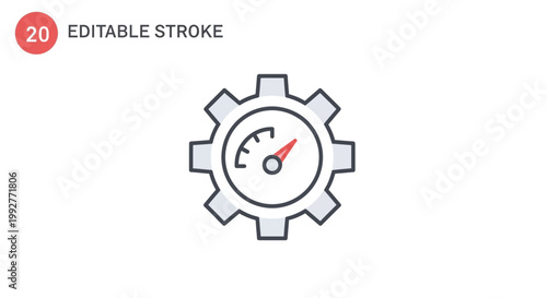 Gear with Speedometer Icon.