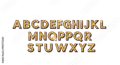 Golden Alphabet Letters Design.