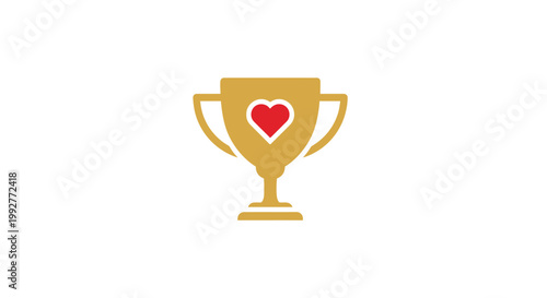 Golden Trophy Cup Award Symbol.