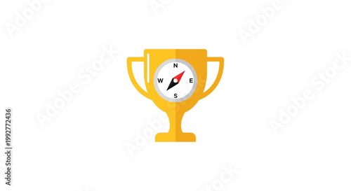 Golden Trophy Cup Award Symbol.