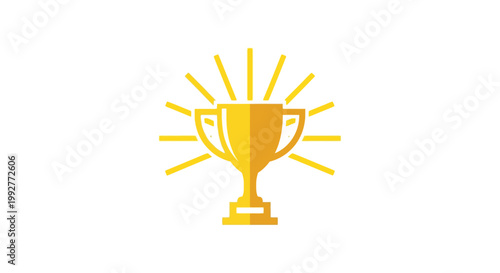 Golden Trophy Cup Award Symbol.