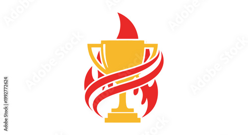 Golden Trophy Cup Award Symbol.