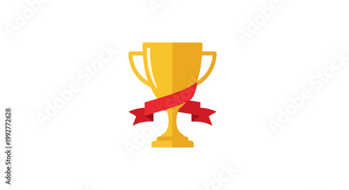 Golden Trophy Cup Award Symbol.