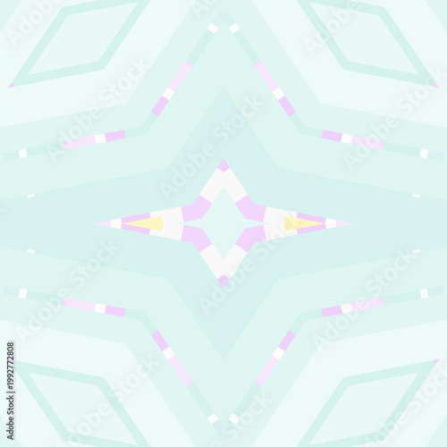 Cream whimsical mist abstract tessellated pattern in butter tint, lilac air, pure ghost, aqua cream