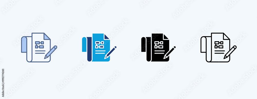Fototapeta premium Planning Multiple Icon Illustration Vector