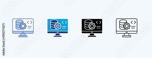 Backend Multiple Icon Illustration Vector