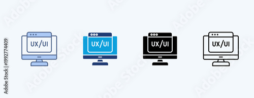 Ui Ux Design Multiple Icon Illustration Vector