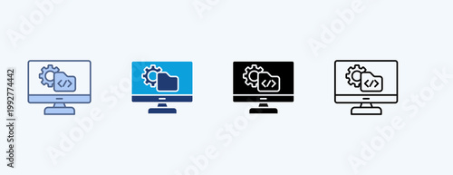 Software Development Multiple Icon Illustration Vector