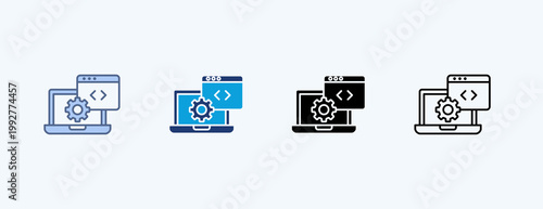 Code Programming Multiple Icon Illustration Vector